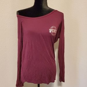 Pink by Victoria's Secret Maroon Slouchy Tee